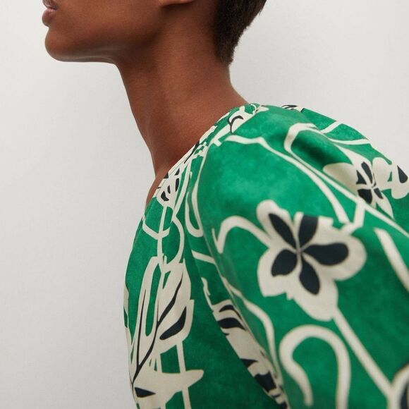 Mango Cotton Wrap Dress Floral New - Picture 3 of 9